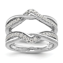 14k White Gold 1/3 carat Lab Grown Diamond VS/SI+ G+ Complete Twisted Ring Guard