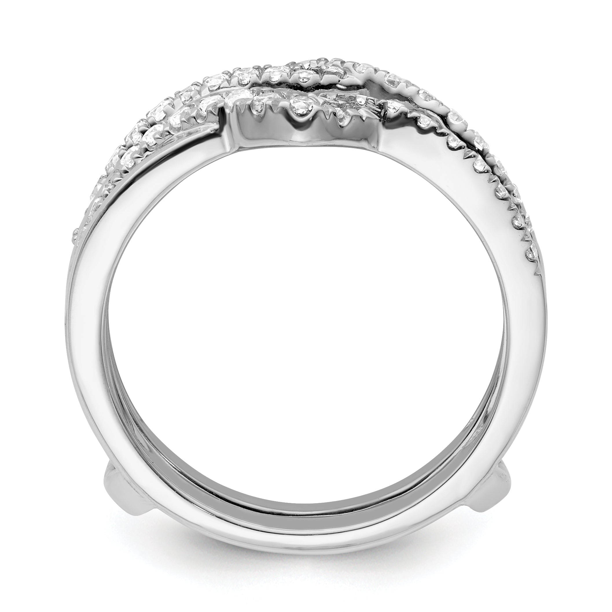 14k White Gold 3/8 carat Lab Grown Diamond VS/SI+ G+ Complete Twisted Ring Guard
