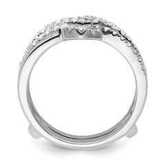 14k White Gold 3/8 carat Lab Grown Diamond VS/SI+ G+ Complete Twisted Ring Guard