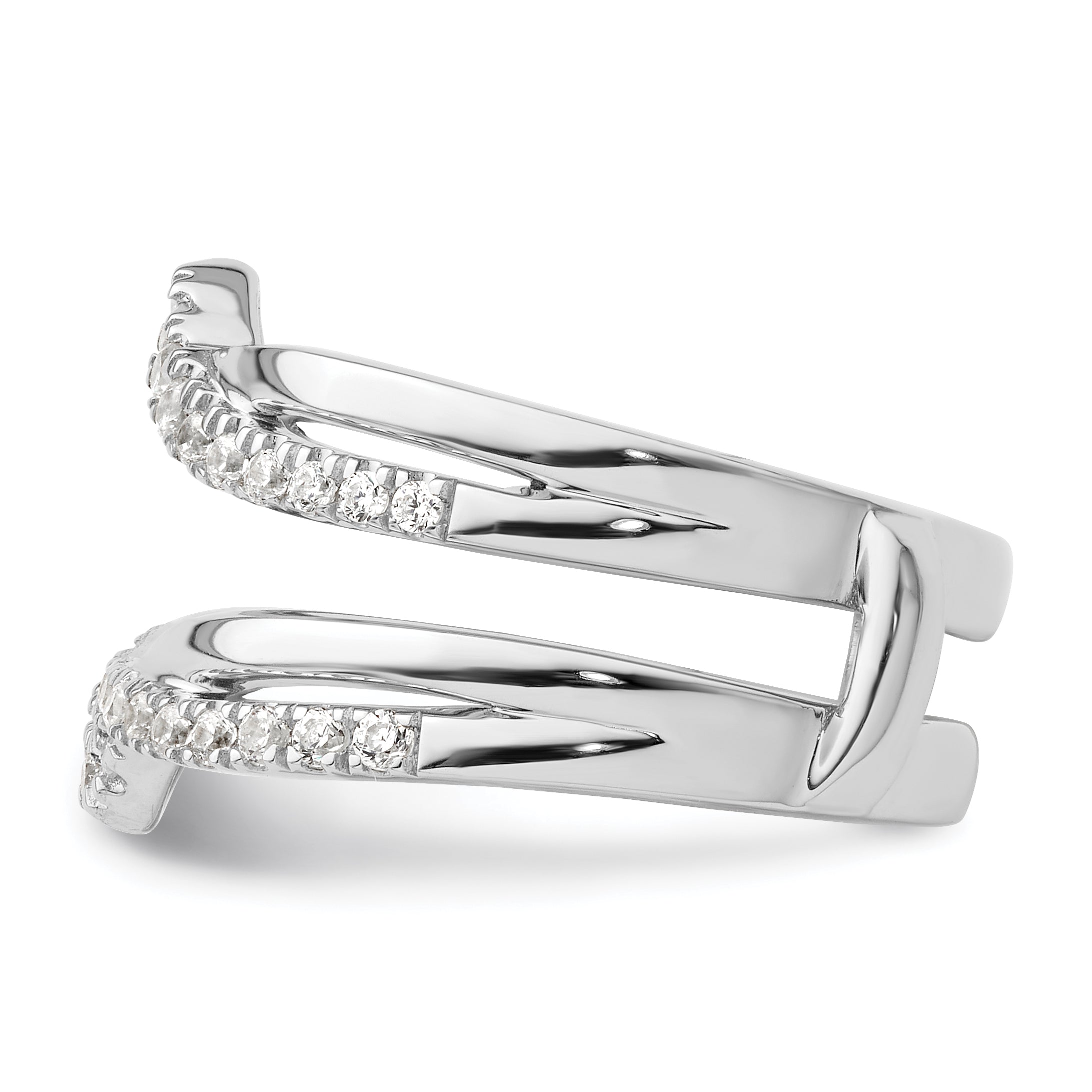 14k White Gold 3/8 carat Lab Grown Diamond VS/SI+ G+ Complete Twisted Ring Guard Secondary image