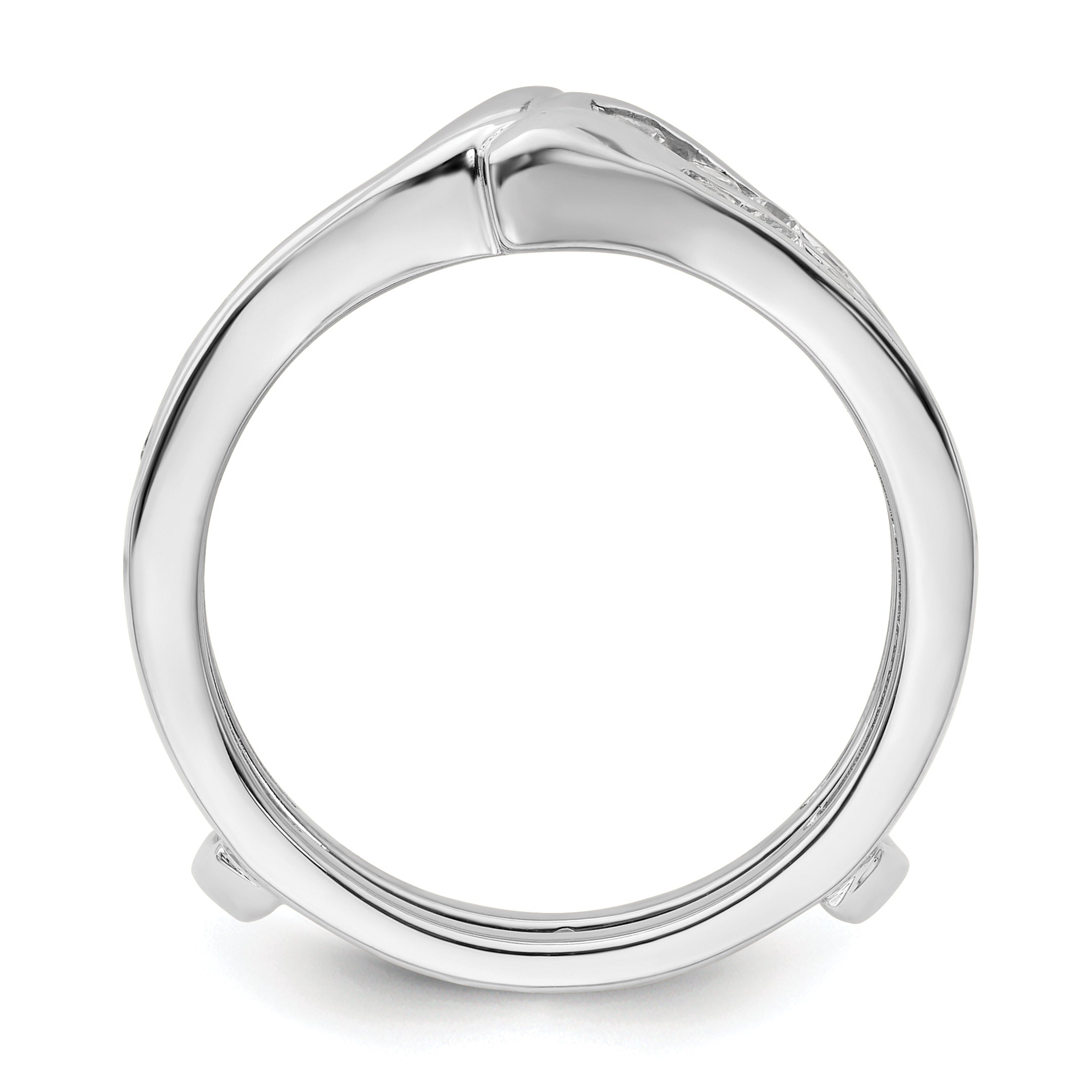 14k White Gold 5/8 carat Lab Grown Diamond VS/SI+ G+ Complete Ring Guard