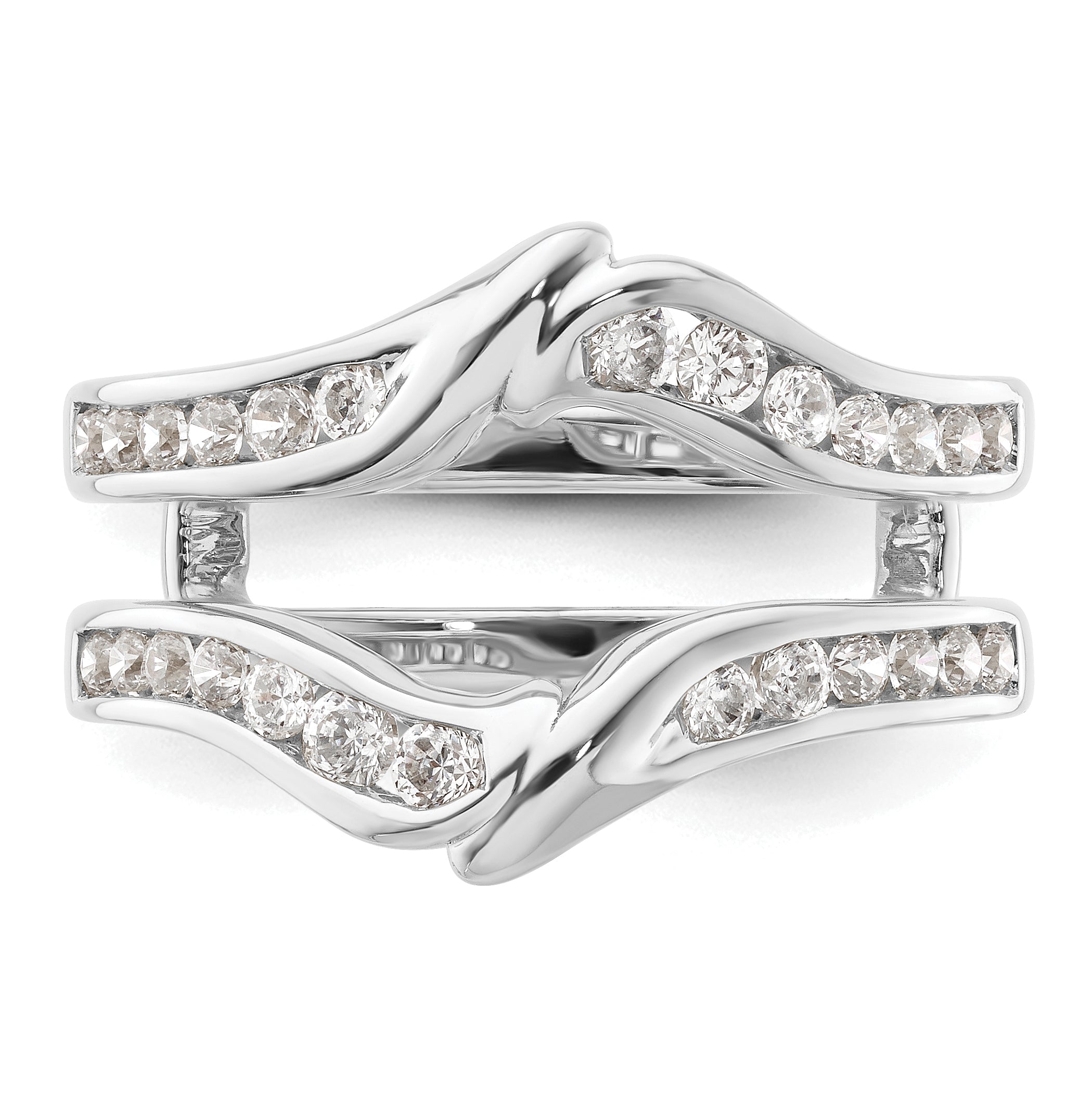 14k White Gold 5/8 carat Lab Grown Diamond VS/SI+ G+ Complete Ring Guard