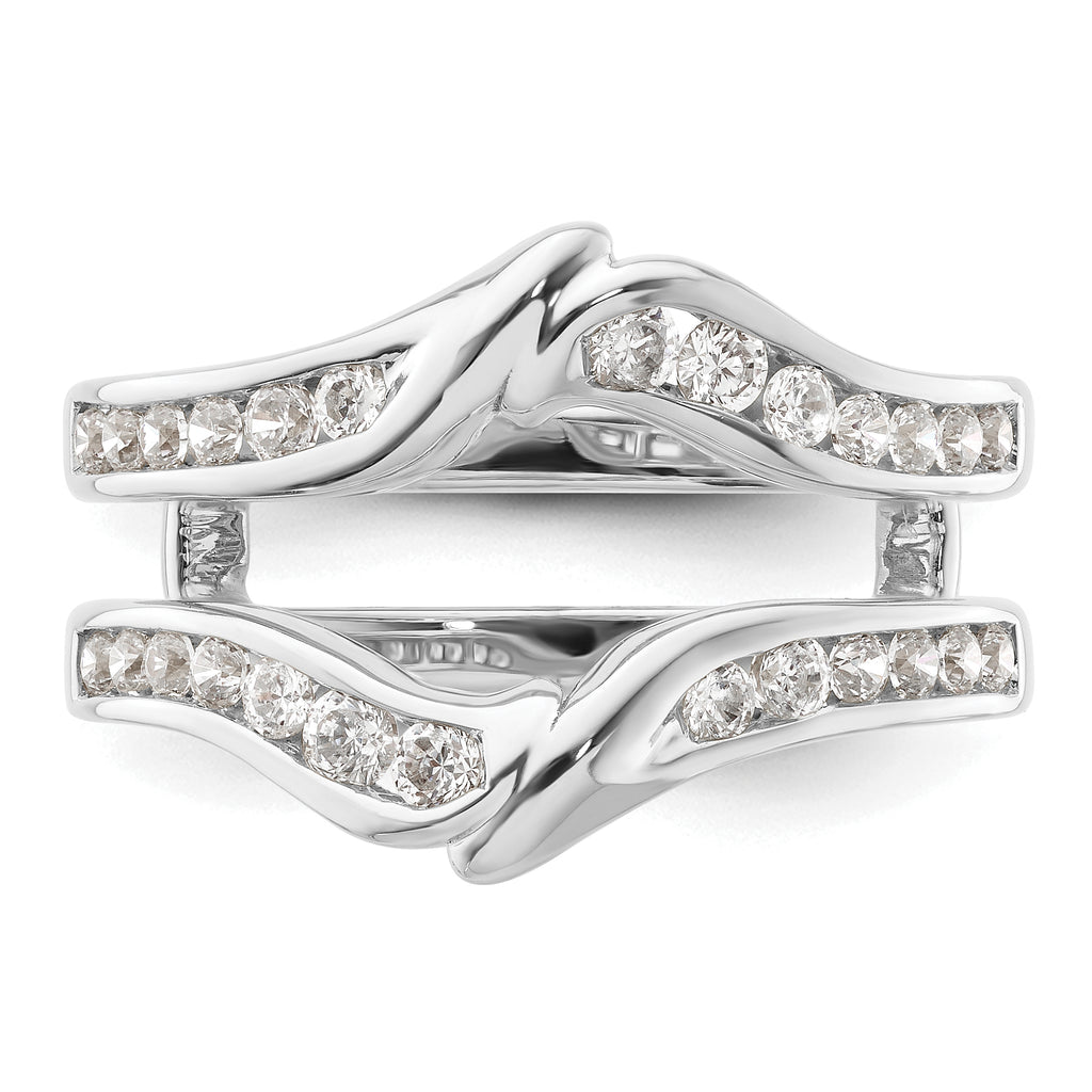 14k White Gold 5/8 carat Lab Grown Diamond VS/SI+ G+ Complete Ring Guard