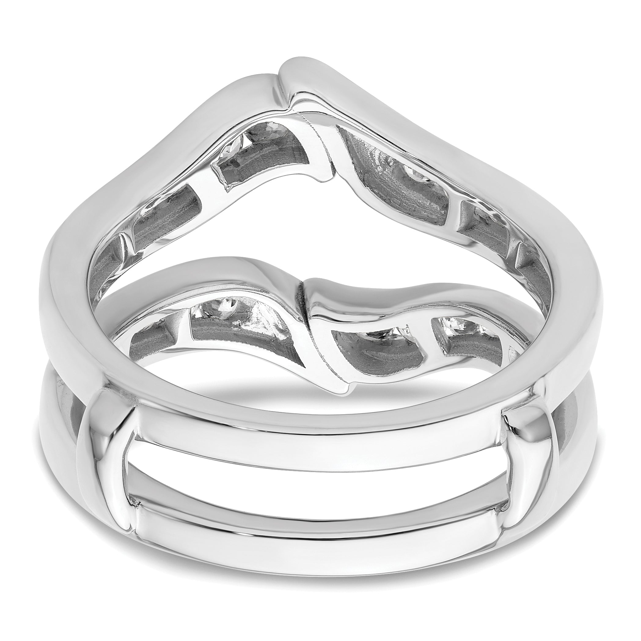 14k White Gold 5/8 carat Lab Grown Diamond VS/SI+ G+ Complete Ring Guard