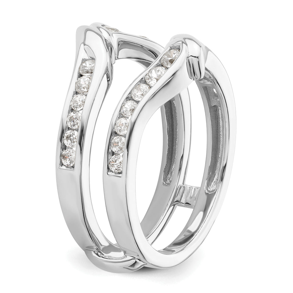 14k White Gold 5/8 carat Lab Grown Diamond VS/SI+ G+ Complete Ring Guard