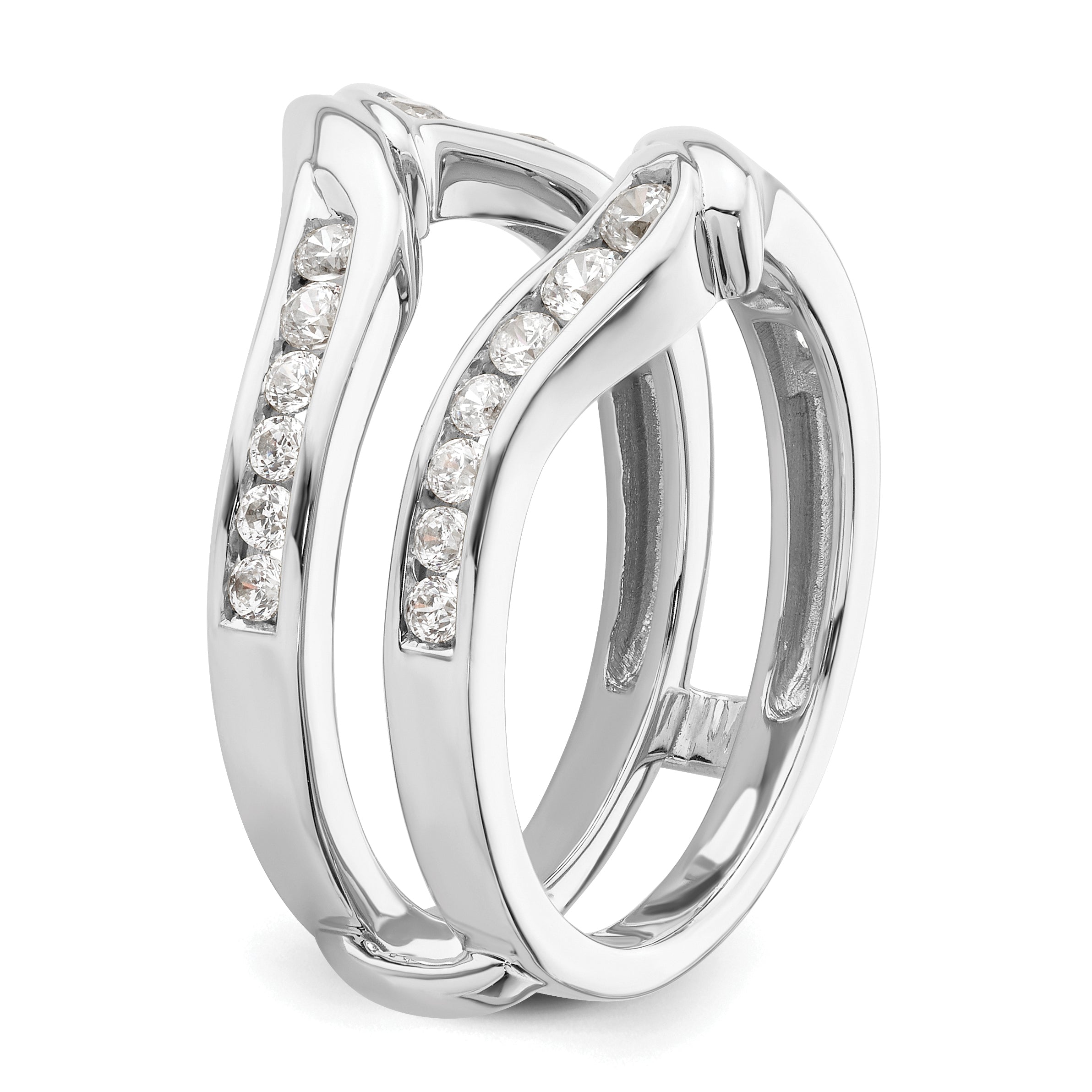 14k White Gold 5/8 carat Lab Grown Diamond VS/SI+ G+ Complete Ring Guard
