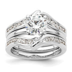 14k White Gold 5/8 carat Lab Grown Diamond VS/SI+ G+ Complete Ring Guard