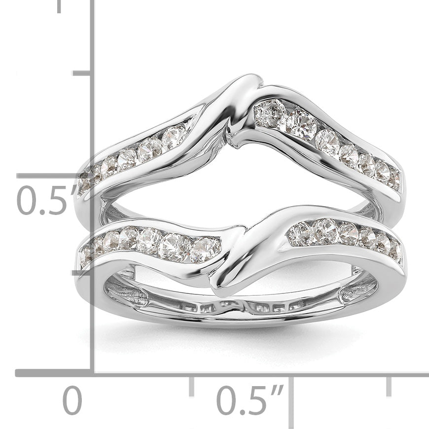 14k White Gold 5/8 carat Lab Grown Diamond VS/SI+ G+ Complete Ring Guard