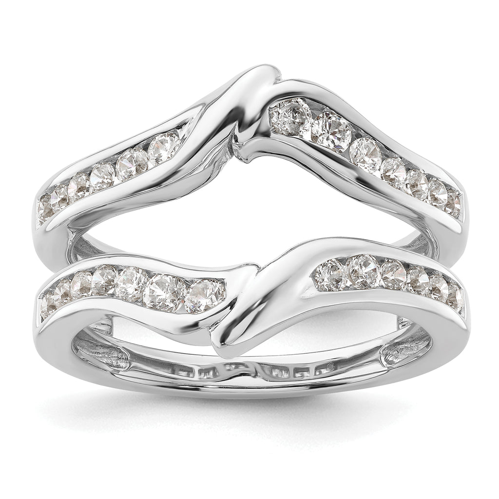 14k White Gold 5/8 carat Lab Grown Diamond VS/SI+ G+ Complete Ring Guard