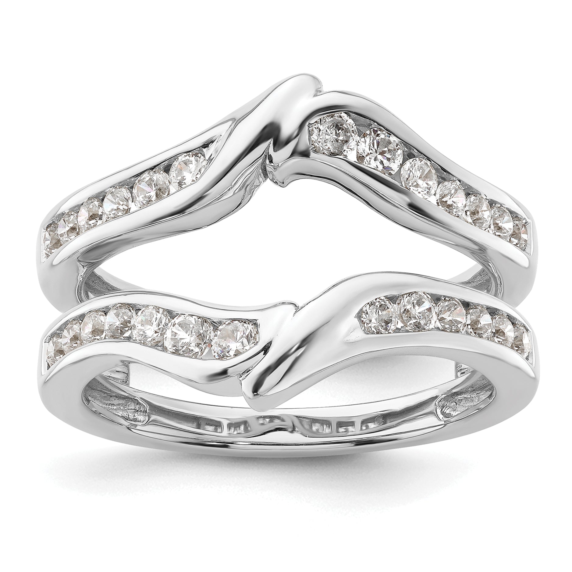 14k White Gold 5/8 carat Lab Grown Diamond VS/SI+ G+ Complete Ring Guard