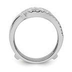 14k White Gold 1 1/5 carat Lab Grown Diamond VS/SI+ G+ Complete Double Row Ring Guard