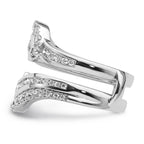 14k White Gold 1 1/5 carat Lab Grown Diamond VS/SI+ G+ Complete Double Row Ring Guard