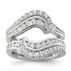 14k White Gold 1 1/5 carat Lab Grown Diamond VS/SI+ G+ Complete Double Row Ring Guard