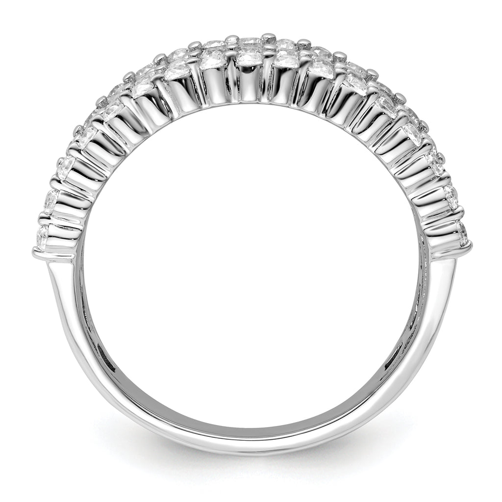 14k White Gold 1 1/2 carat Lab Grown Diamond VS/SI+ G+ Complete Fashion Band