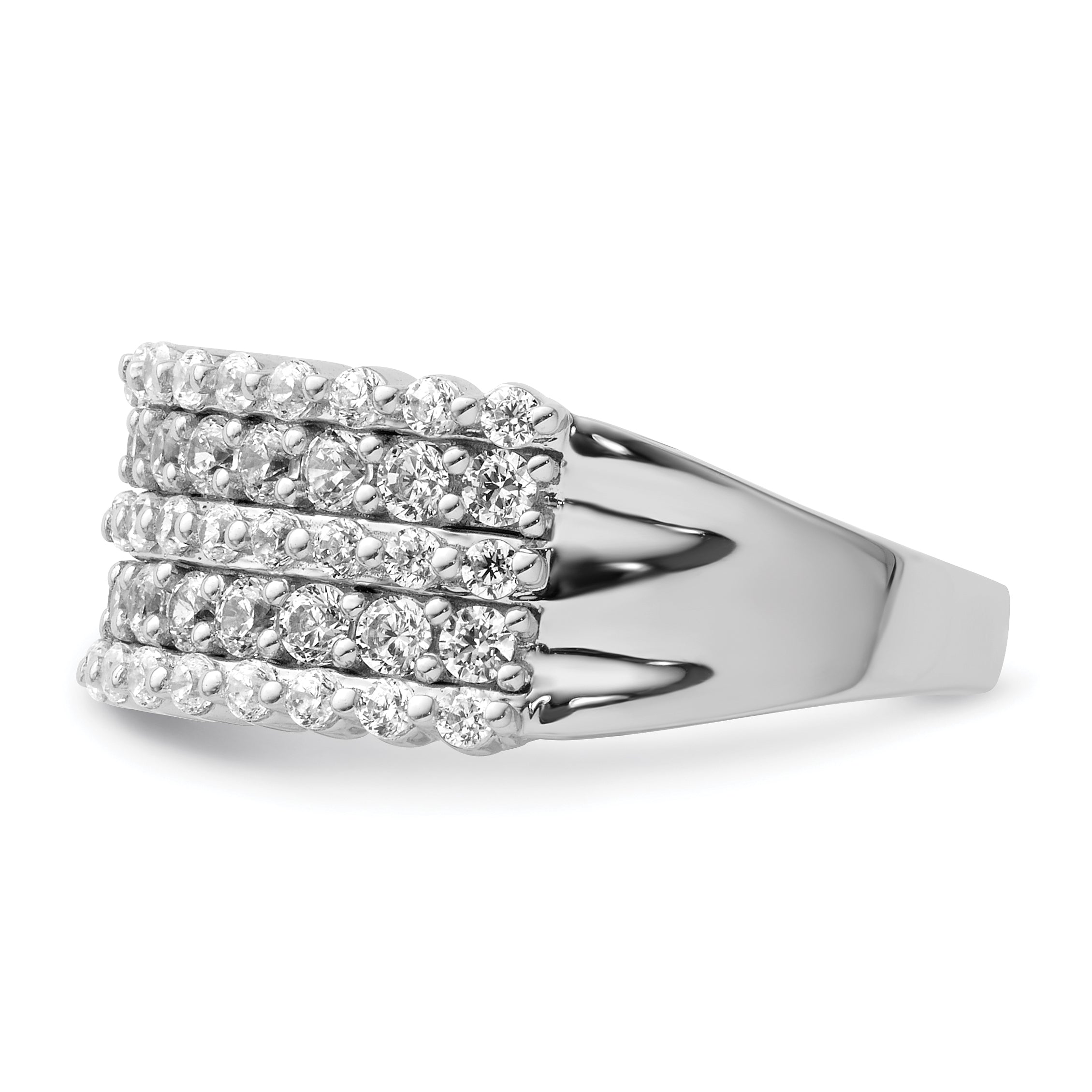 14k White Gold 1 1/2 carat Lab Grown Diamond VS/SI+ G+ Complete Fashion Band