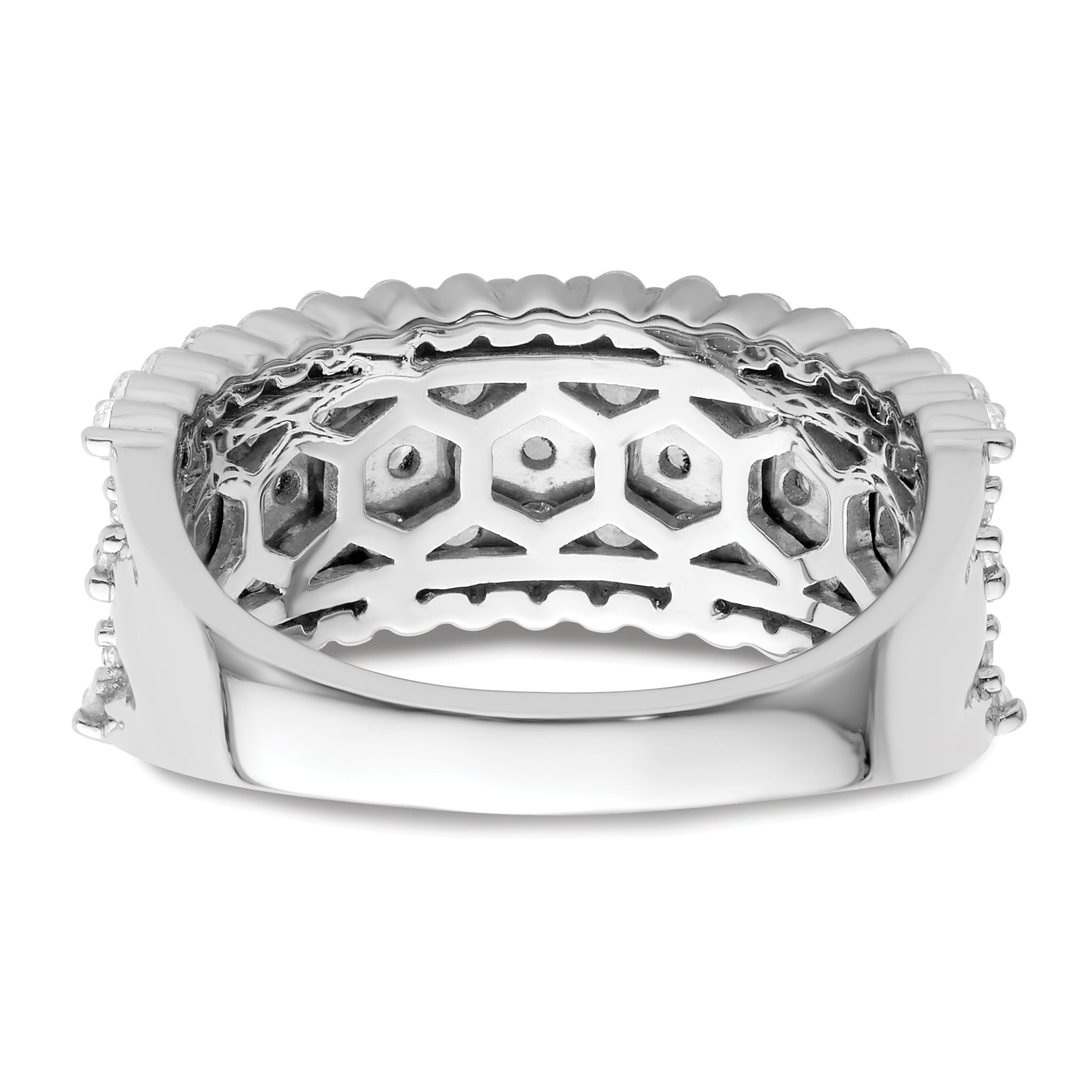 14k White Gold 1 1/2 carat Lab Grown Diamond VS/SI+ G+ Complete Fashion Band