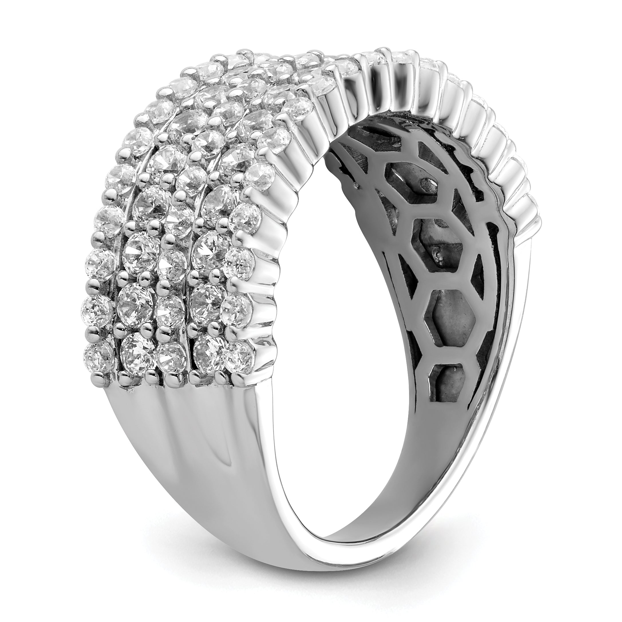 14k White Gold 1 1/2 carat Lab Grown Diamond VS/SI+ G+ Complete Fashion Band