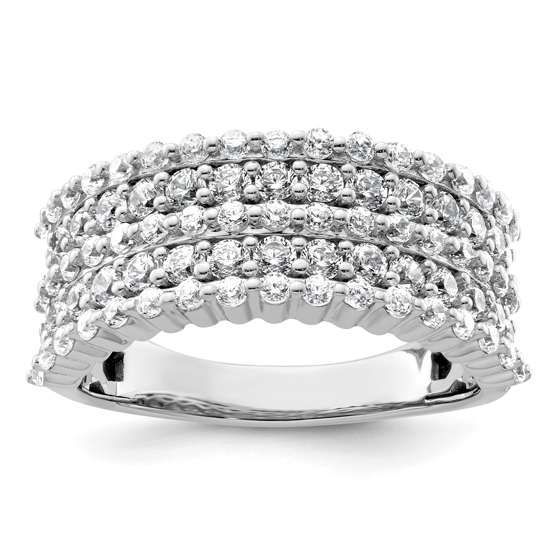 14k White Gold 1 1/2 carat Lab Grown Diamond VS/SI+ G+ Complete Fashion Band Main image