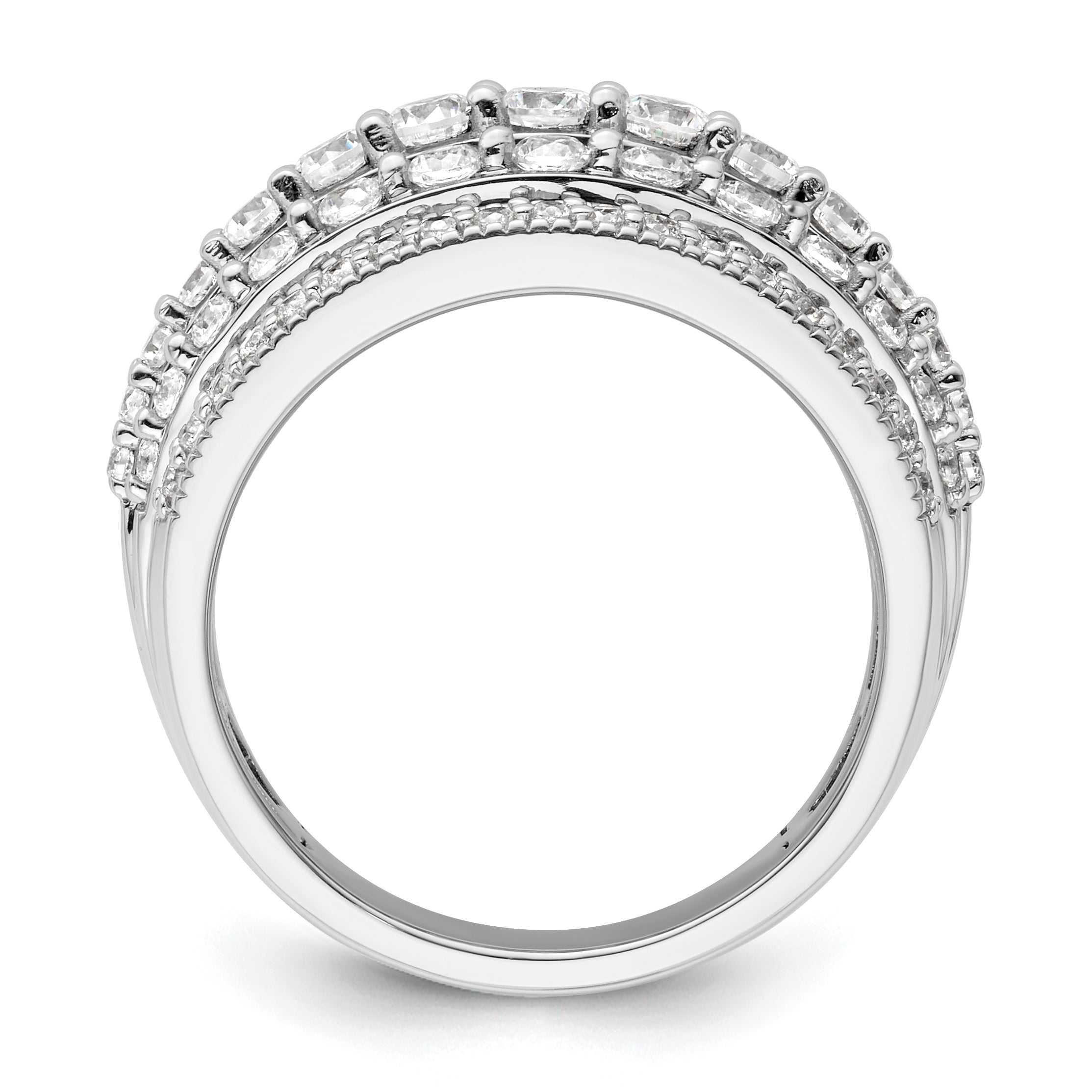 14k White Gold 1 1/2 carat Lab Grown Diamond VS/SI+ G+ Complete Fashion Ring