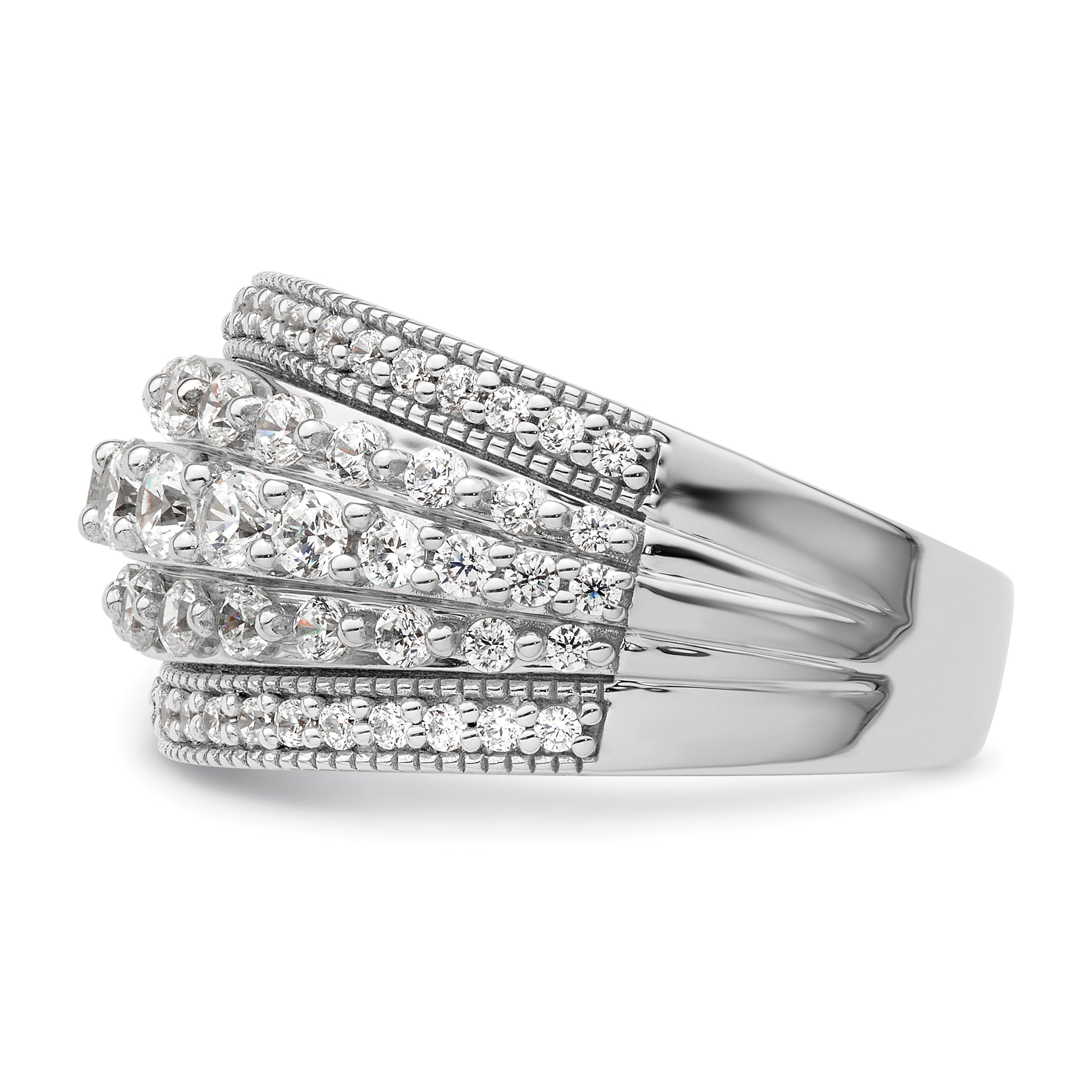 14k White Gold 1 1/2 carat Lab Grown Diamond VS/SI+ G+ Complete Fashion Ring
