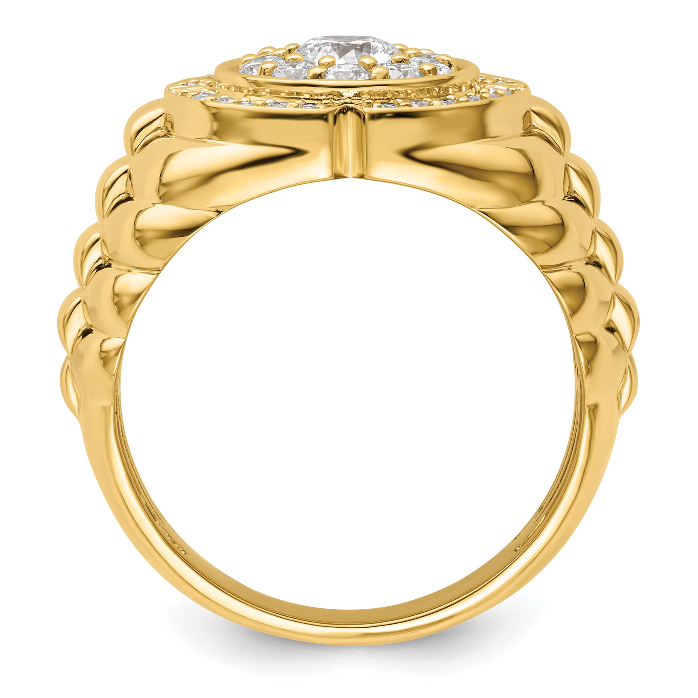 10k 1 1/5 carat Lab Grown Diamond VS/SI+ G+ Complete Men's Cluster Ring Secondary image