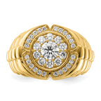 10k 1 1/5 carat Lab Grown Diamond VS/SI+ G+ Complete Men's Cluster Ring