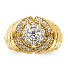 10k 1 1/5 carat Lab Grown Diamond VS/SI+ G+ Complete Men's Cluster Ring