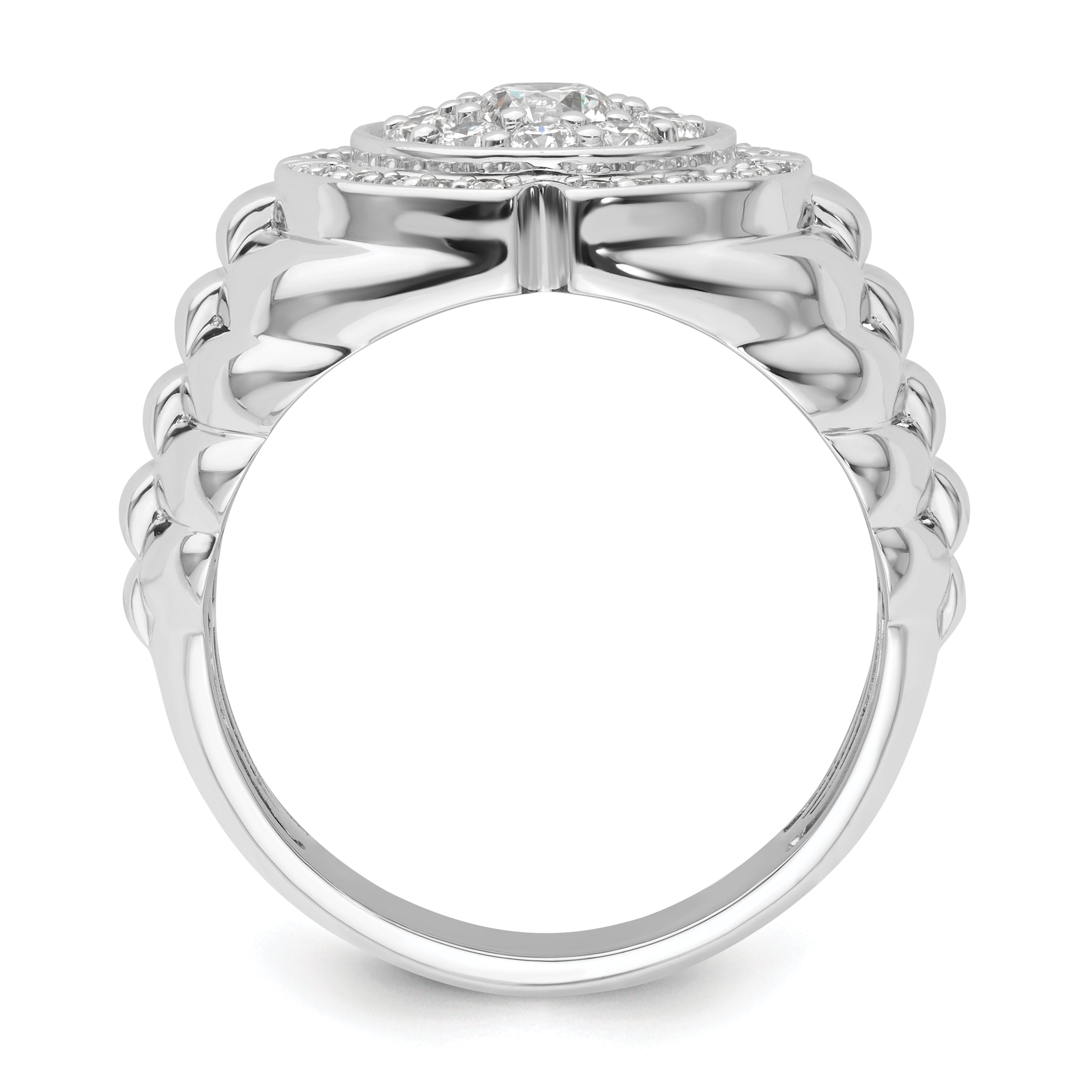 10k White Gold 1 1/5 carat Lab Grown Diamond VS/SI+ G+ Complete Men's Cluster Ring Secondary image