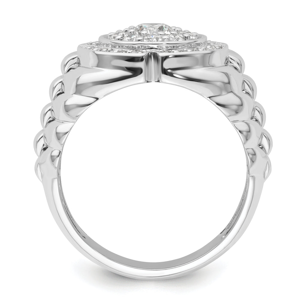 10k White Gold 1 1/5 carat Lab Grown Diamond VS/SI+ G+ Complete Men's Cluster Ring
