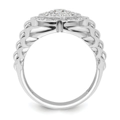 10k White Gold 1 1/5 carat Lab Grown Diamond VS/SI+ G+ Complete Men's Cluster Ring
