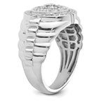 10k White Gold 1 1/5 carat Lab Grown Diamond VS/SI+ G+ Complete Men's Cluster Ring
