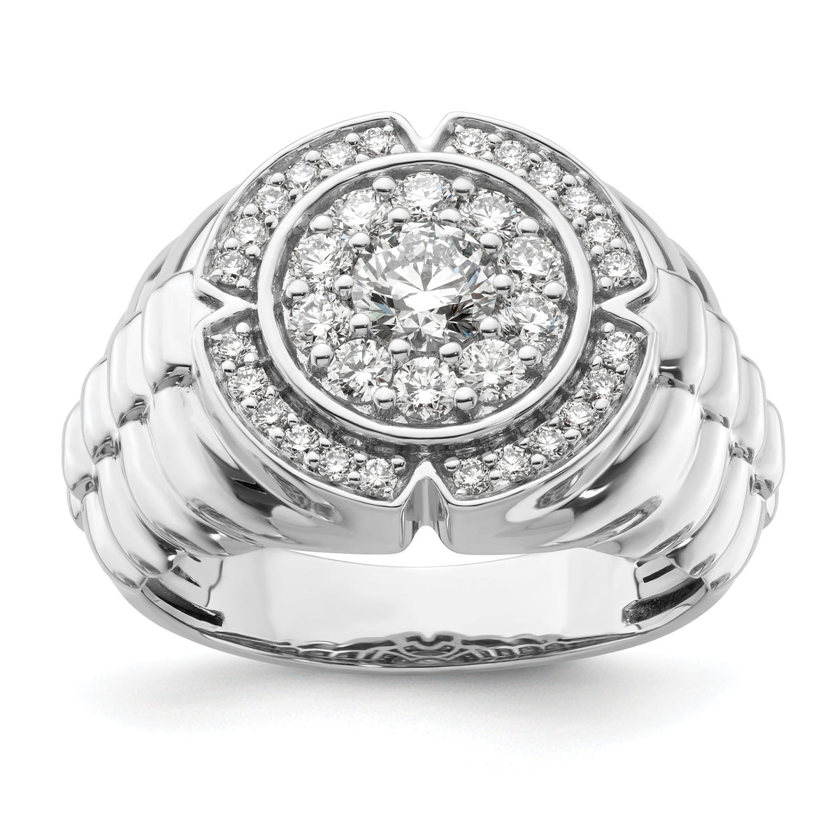 Men's Lab-Grown Diamond Cluster Ring in 10K White Gold (1 1/5 ct. tw.), Size 10 - Sophia Jewelers Main image