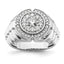 10k White Gold 1 1/5 carat Lab Grown Diamond VS/SI+ G+ Complete Men's Cluster Ring