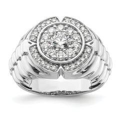 10k White Gold 1 1/5 carat Lab Grown Diamond VS/SI+ G+ Complete Men's Cluster Ring
