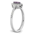 14k White Gold 1/5 carat Lab Grown Diamond VS/SI+ G+ and Amethyst February Birthstone Ring