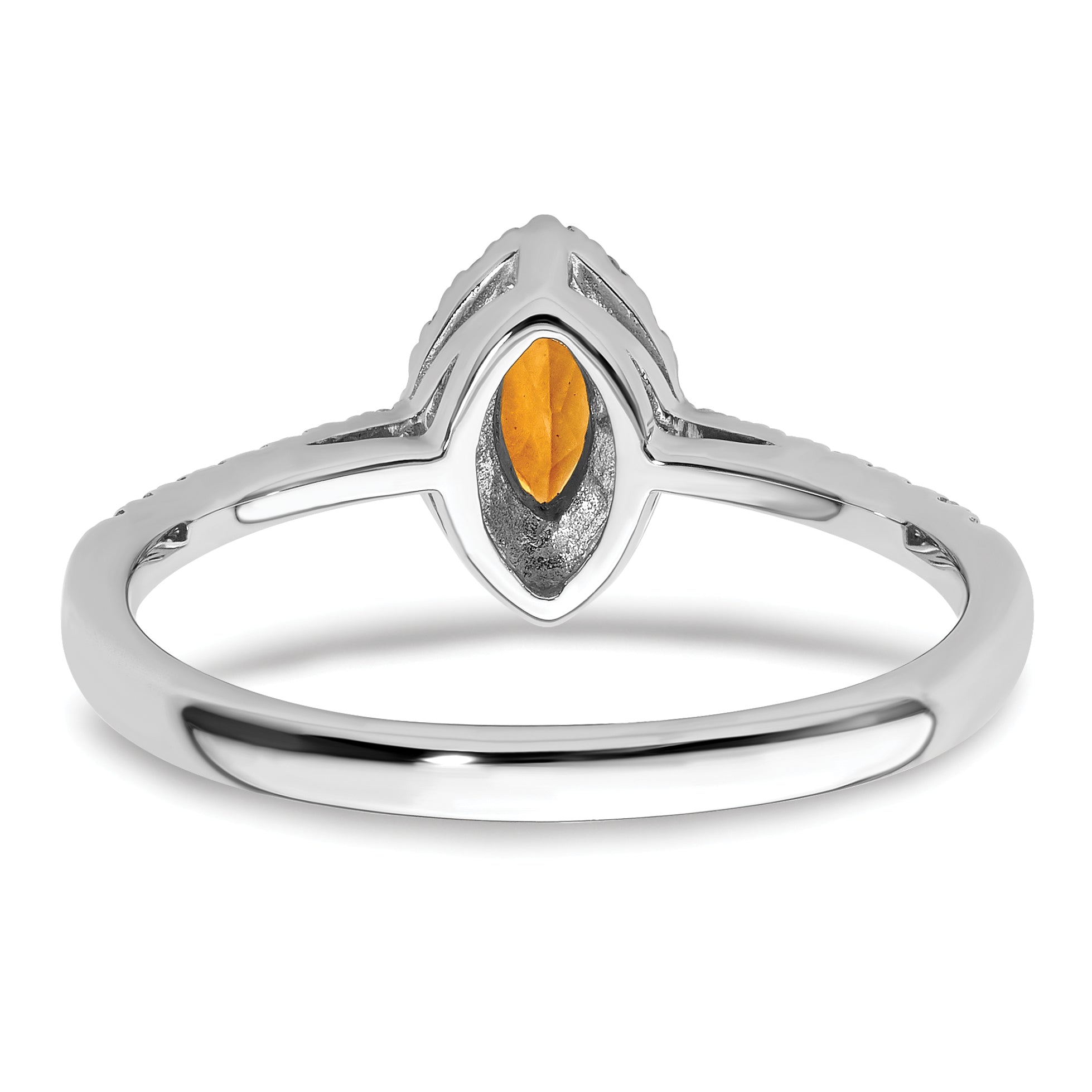 14k White Gold 1/5 carat Lab Grown Diamond VS/SI+ G+ and Citrine November Birthstone Ring
