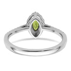 14k White Gold 1/5 carat Lab Grown Diamond VS/SI+ G+ and Peridot August Birthstone Ring