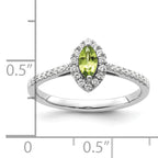 14k White Gold 1/5 carat Lab Grown Diamond VS/SI+ G+ and Peridot August Birthstone Ring