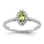 14k White Gold 1/5 carat Lab Grown Diamond VS/SI+ G+ and Peridot August Birthstone Ring