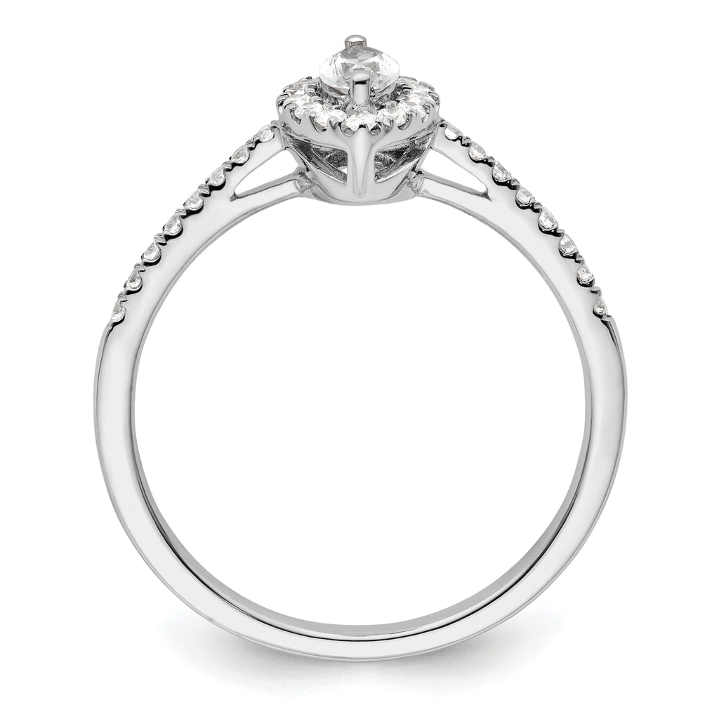 14k White Gold 1/5 carat Lab Grown Diamond VS/SI+ G+ and White Sapphire April Birthstone Ring