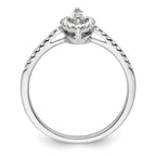 14k White Gold 1/5 carat Lab Grown Diamond VS/SI+ G+ and White Sapphire April Birthstone Ring