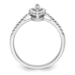 14k White Gold 1/5 carat Lab Grown Diamond VS/SI+ G+ and White Sapphire April Birthstone Ring