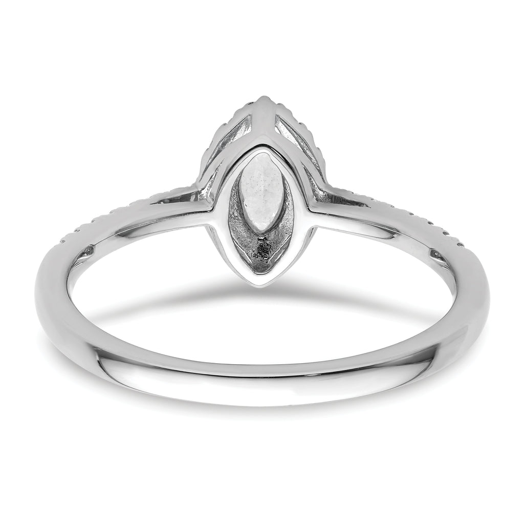 14k White Gold 1/5 carat Lab Grown Diamond VS/SI+ G+ and White Sapphire April Birthstone Ring