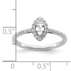 14k White Gold 1/5 carat Lab Grown Diamond VS/SI+ G+ and White Sapphire April Birthstone Ring