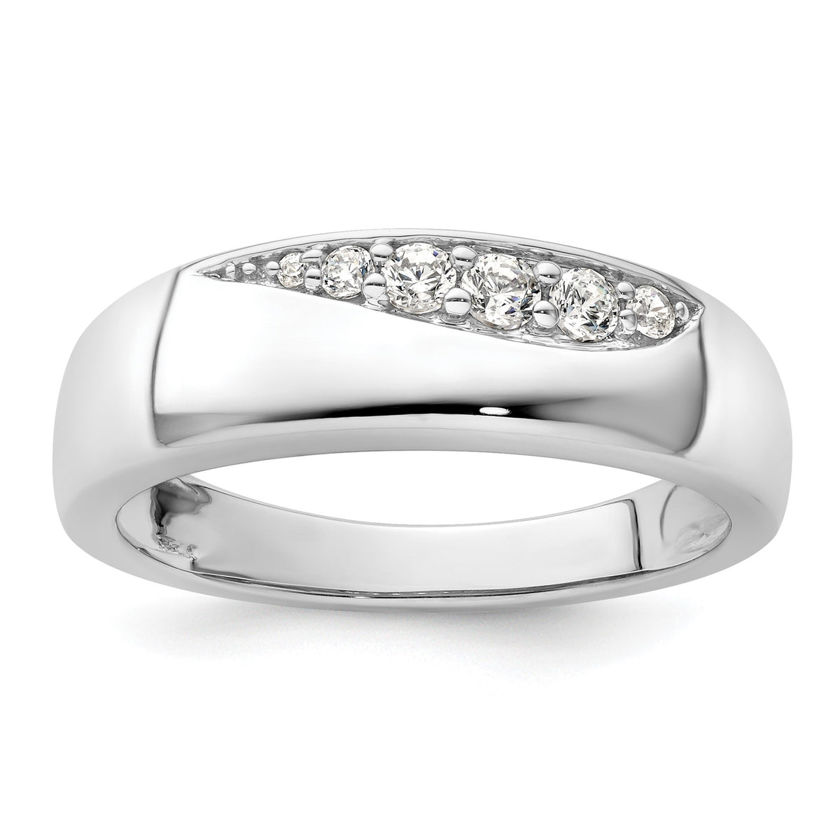 Men's Lab-Grown Diamond Band in 14K White Gold, 3mm (1/4 ct. tw.), Size 10 - Sophia Jewelers Main image