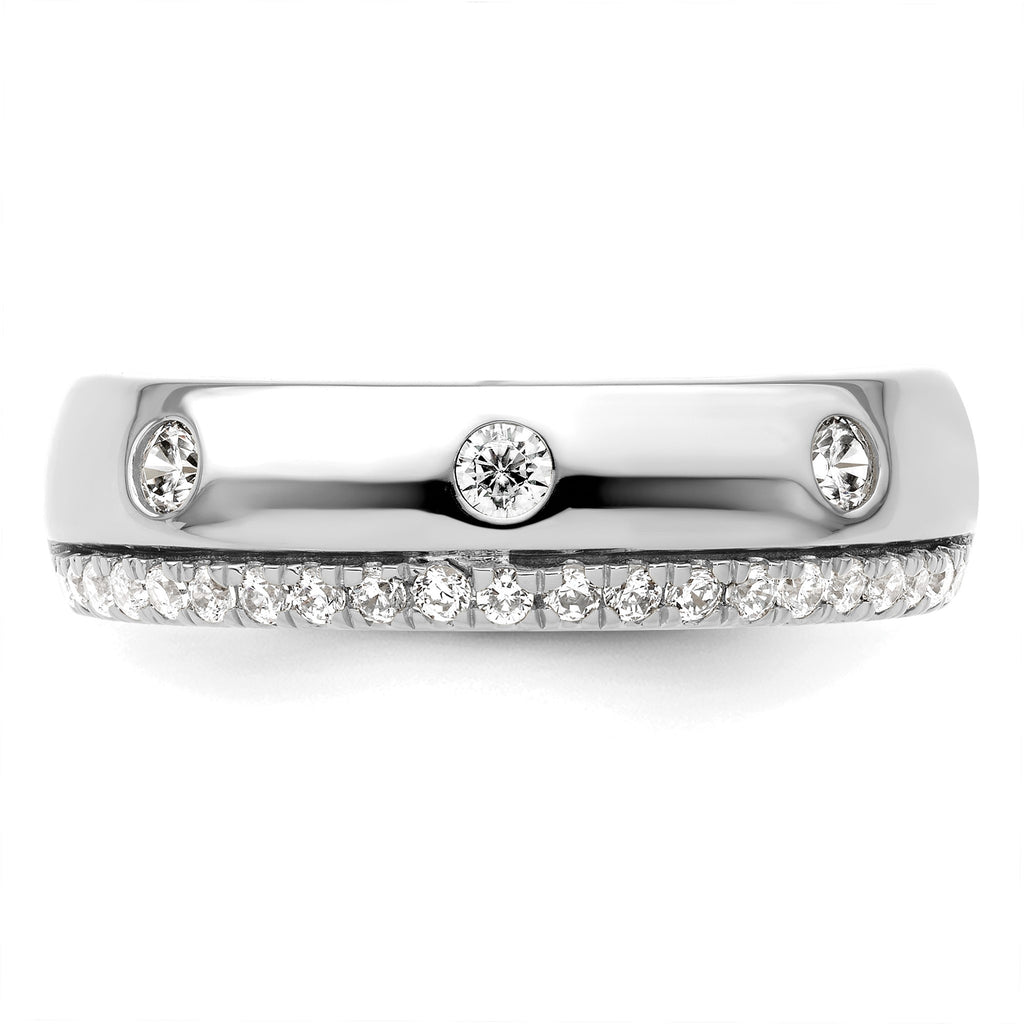 Men's Lab-Grown Diamond Band in 14K White Gold, 4mm (1/2 ct. tw.), Size 10 - Sophia Jewelers