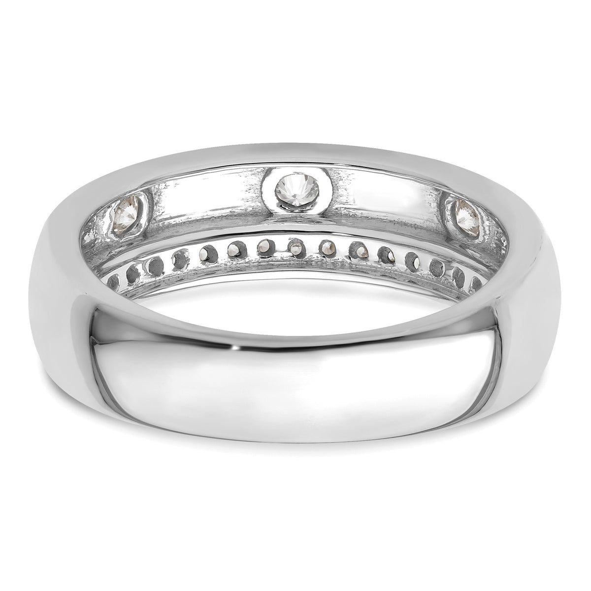 Men's Lab-Grown Diamond Band in 14K White Gold, 4mm (1/2 ct. tw.), Size 10 - Sophia Jewelers