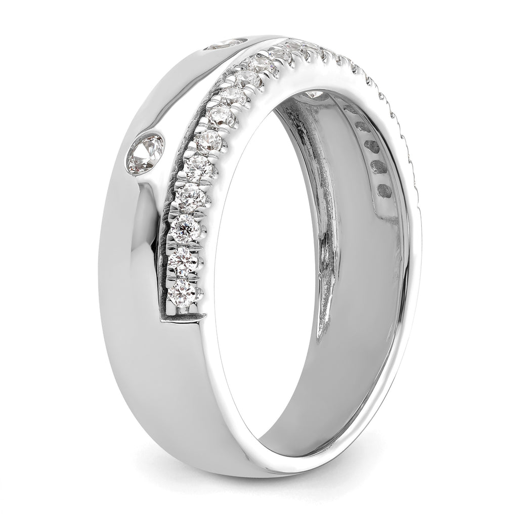 Men's Lab-Grown Diamond Band in 14K White Gold, 4mm (1/2 ct. tw.), Size 10 - Sophia Jewelers