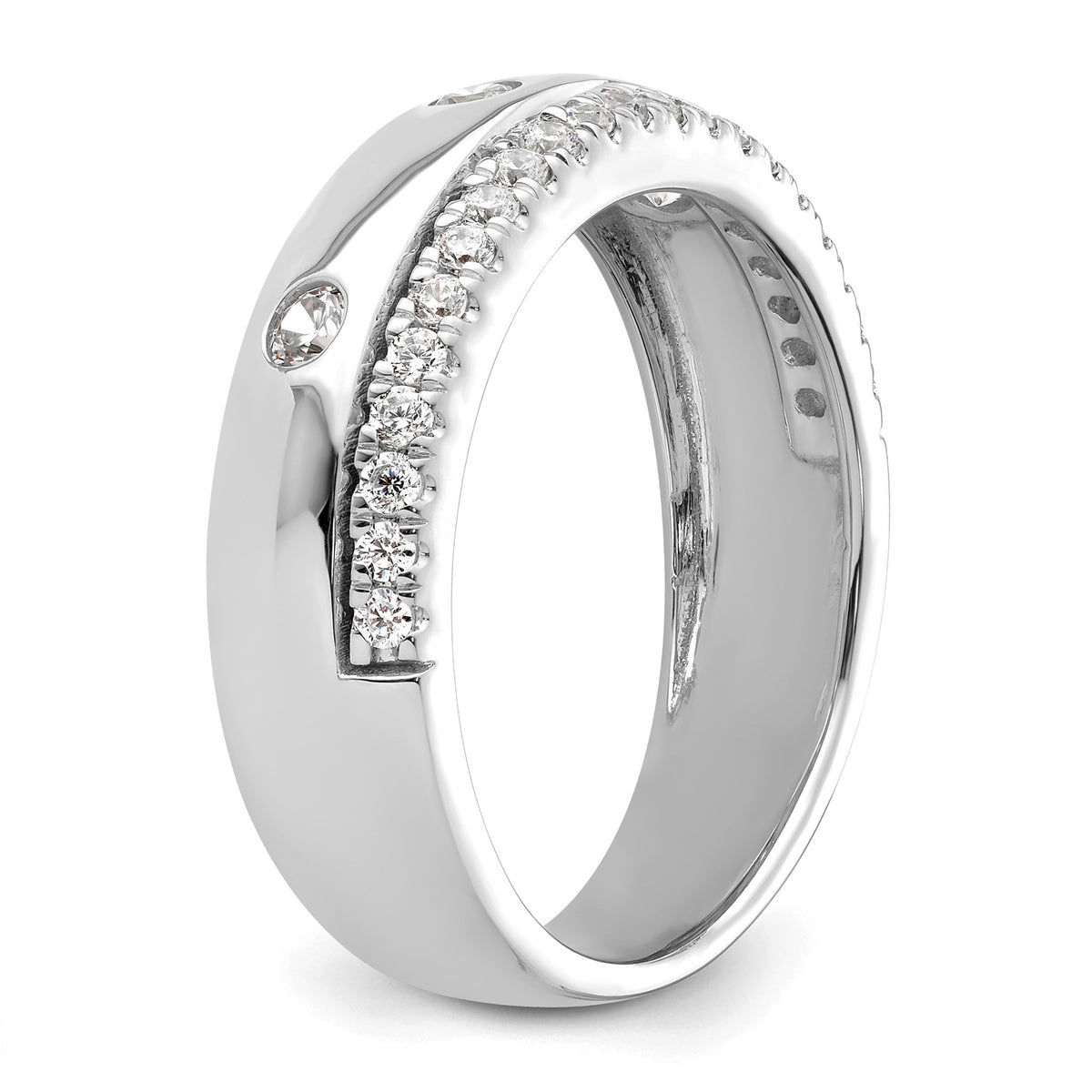 Men's Lab-Grown Diamond Band in 14K White Gold, 4mm (1/2 ct. tw.), Size 10 - Sophia Jewelers