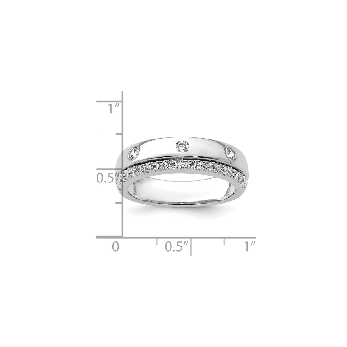 Men's Lab-Grown Diamond Band in 14K White Gold, 4mm (1/2 ct. tw.), Size 10 - Sophia Jewelers
